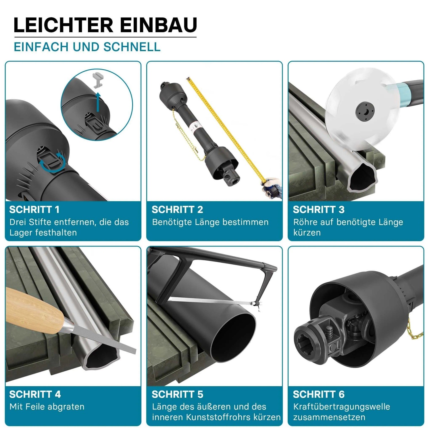 Wiltec Zapfwelle T1 Gelenkwelle 800-880Mm 210Nm 540U/Min Pto-Shaft 18Kw 1 3/8" 6 Zähne_7