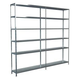 Verzinktes Schulte Steckregal mit 12 Böden, 230x240x35 cm, ideal für Lagerung und Ordnung.