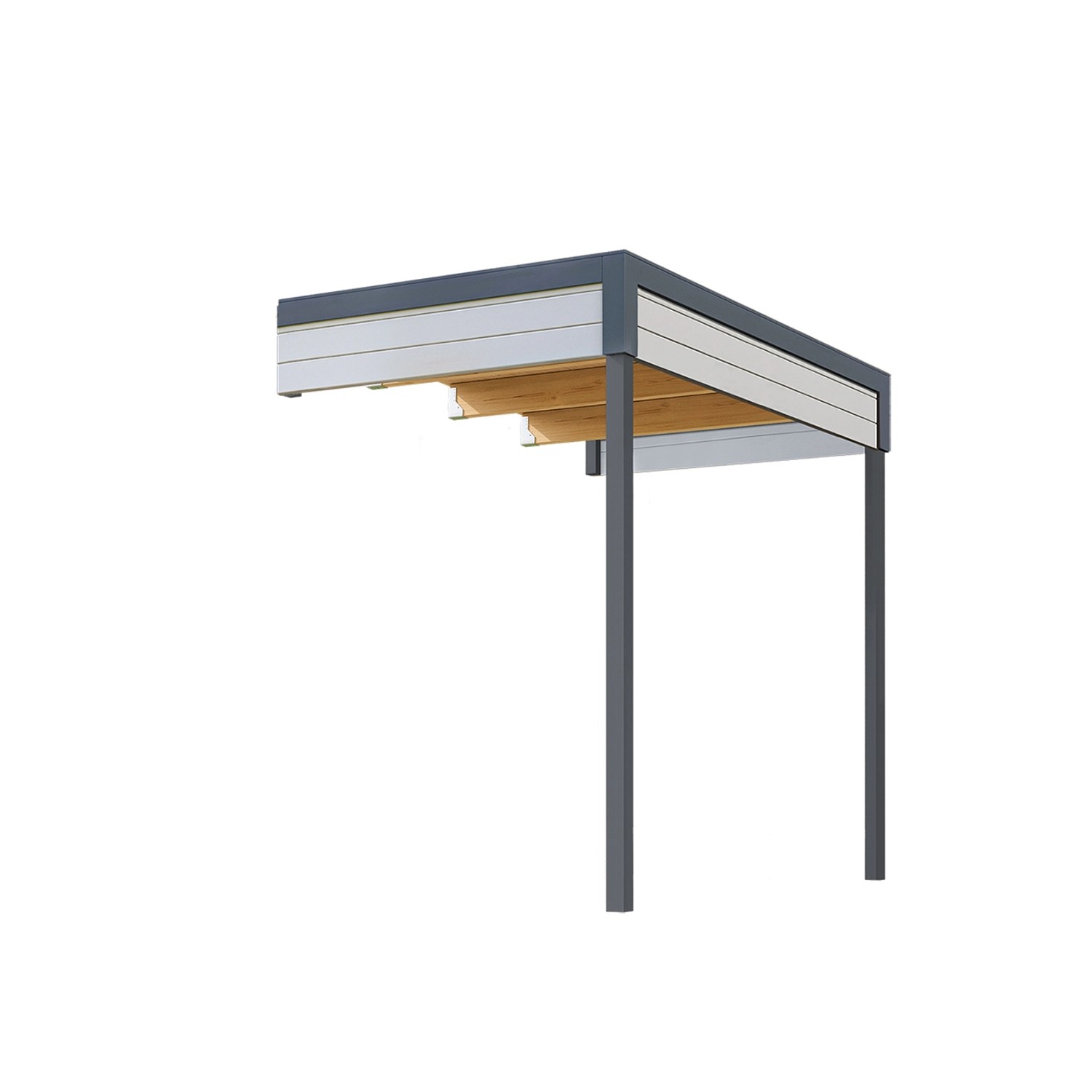 Weka Anbau 1 für Weka Gartenhaus Batu 2 Light Grey 150 cm x 250 cm