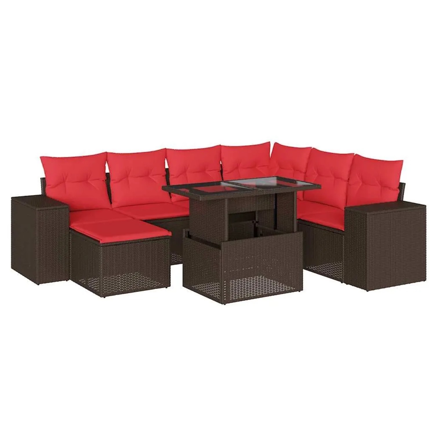 vidaXL 8-Tlg Gartensofa-Set mit Kissen Braun Polyrattan 3269334 günstig online kaufen