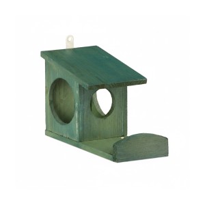Relaxdays Eichhörnchen Futterhaus Tannenholz Dunkelgrün Zum Hängen 17,5 cm x 14 cm x 25 cm 430 g