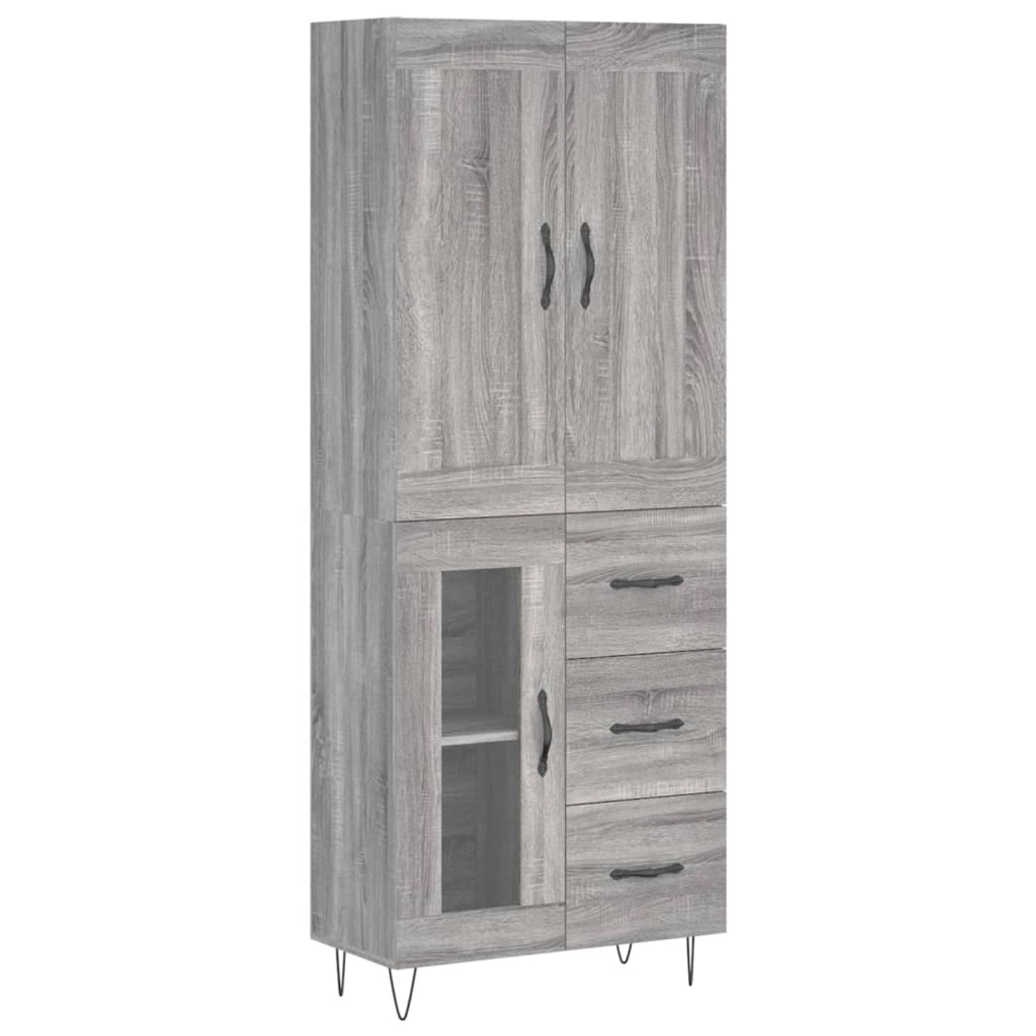 vidaXL Highboard Grau Sonoma 69,5x34x180 cm Holzwerkstoff 3199975 günstig online kaufen