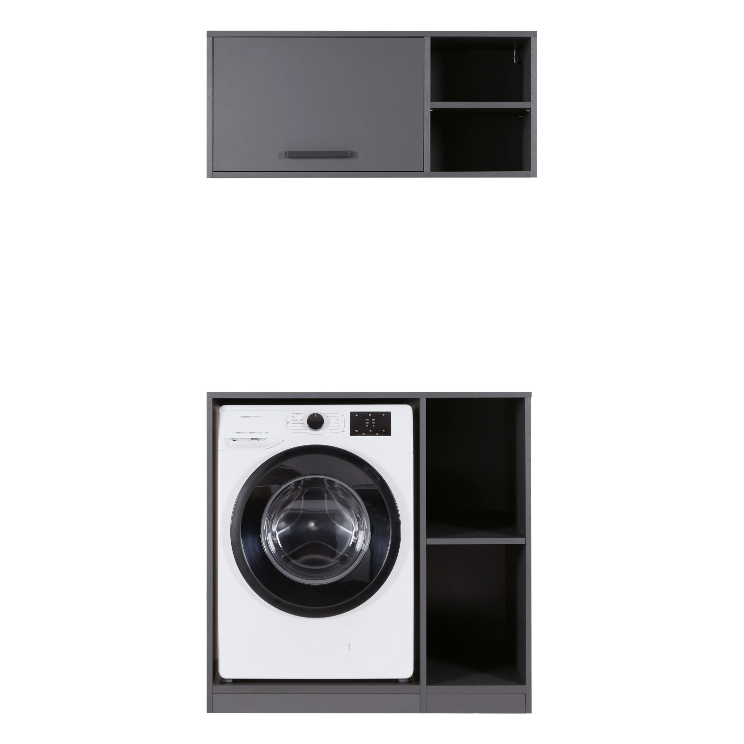 Inter Link Hauswirtschaftsraum Möbel-Set Anthrazit 99 cm x 68 cm x 208 cm