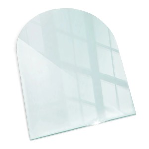 Tulup Glasplatte für Kamin Transparente Glasplatte für Kaminöfen Halbkreis 100x100 cm Transparente Funkenschutzplatte Transparente Kamin Glasplatte