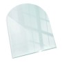 Tulup Glasplatte für Kamin Transparente Glasplatte für Kaminöfen Halbkreis 100x100 cm Transparente Funkenschutzplatte Transparente Kamin Glasplatte