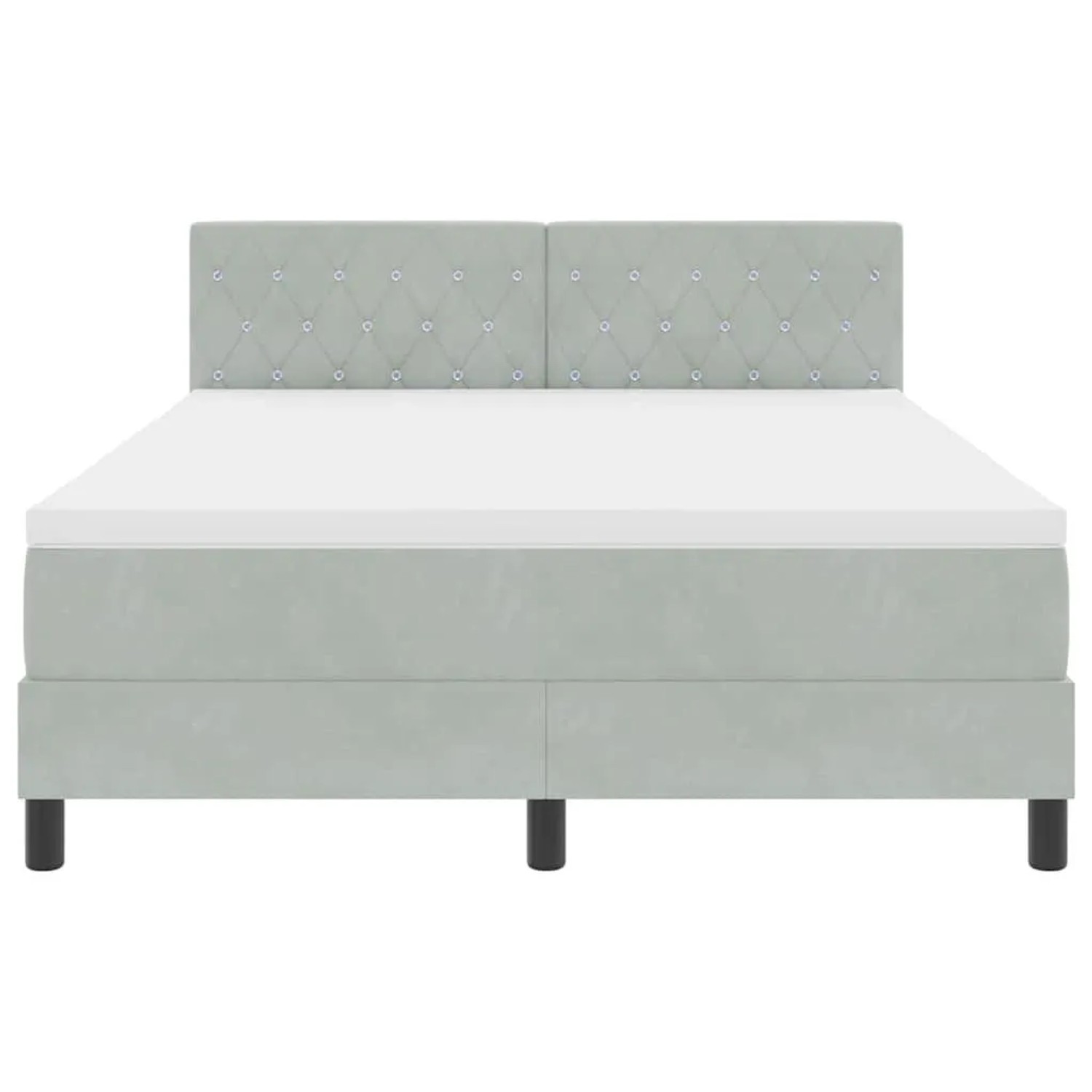 vidaXL Boxspringbett mit Kopfteil Hellgrau 140 x 190 cm Samt 3342584 günstig online kaufen