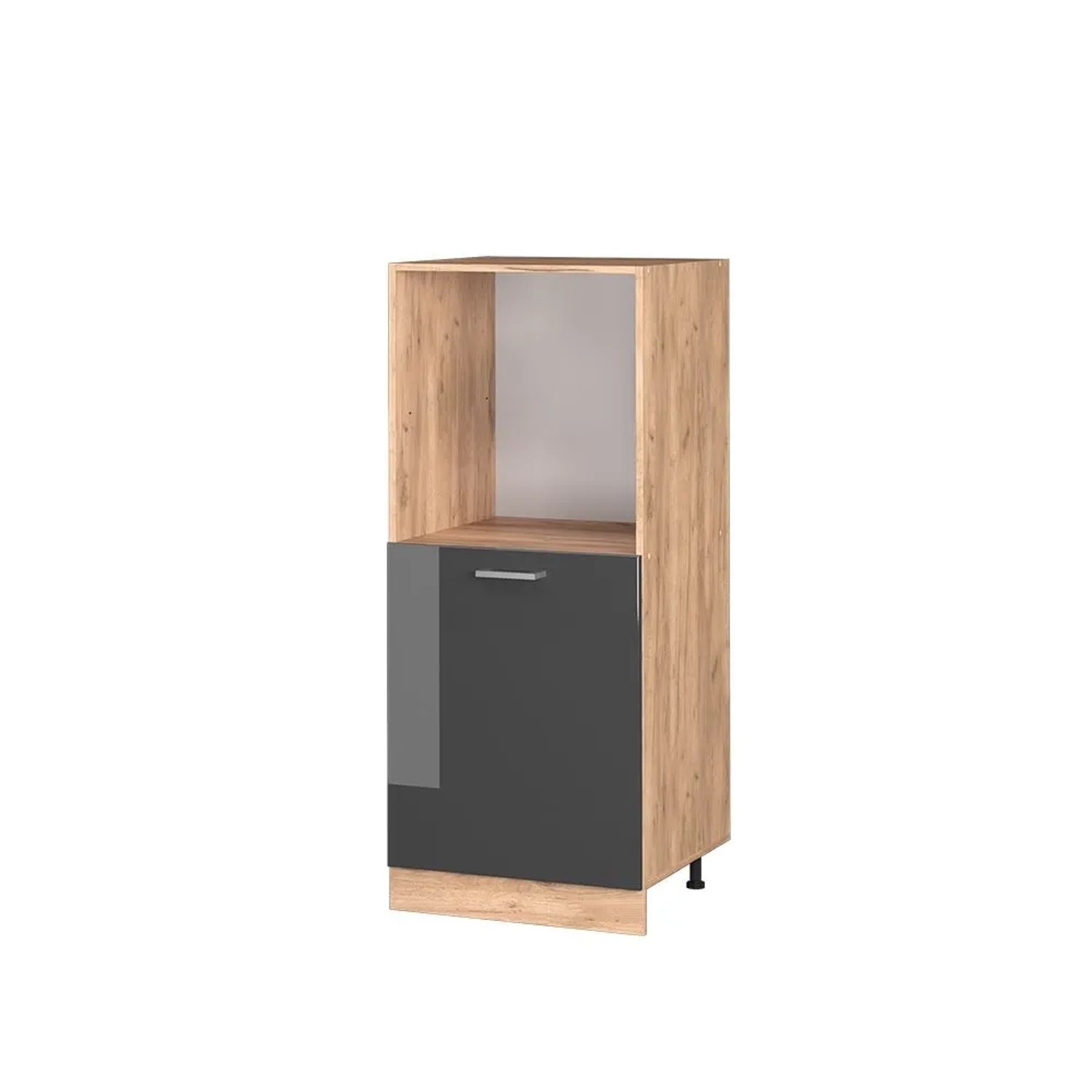 Vicco Herdumbauschrank R-Line Anthrazit Hochglanz Goldkraft Eiche 60 cm