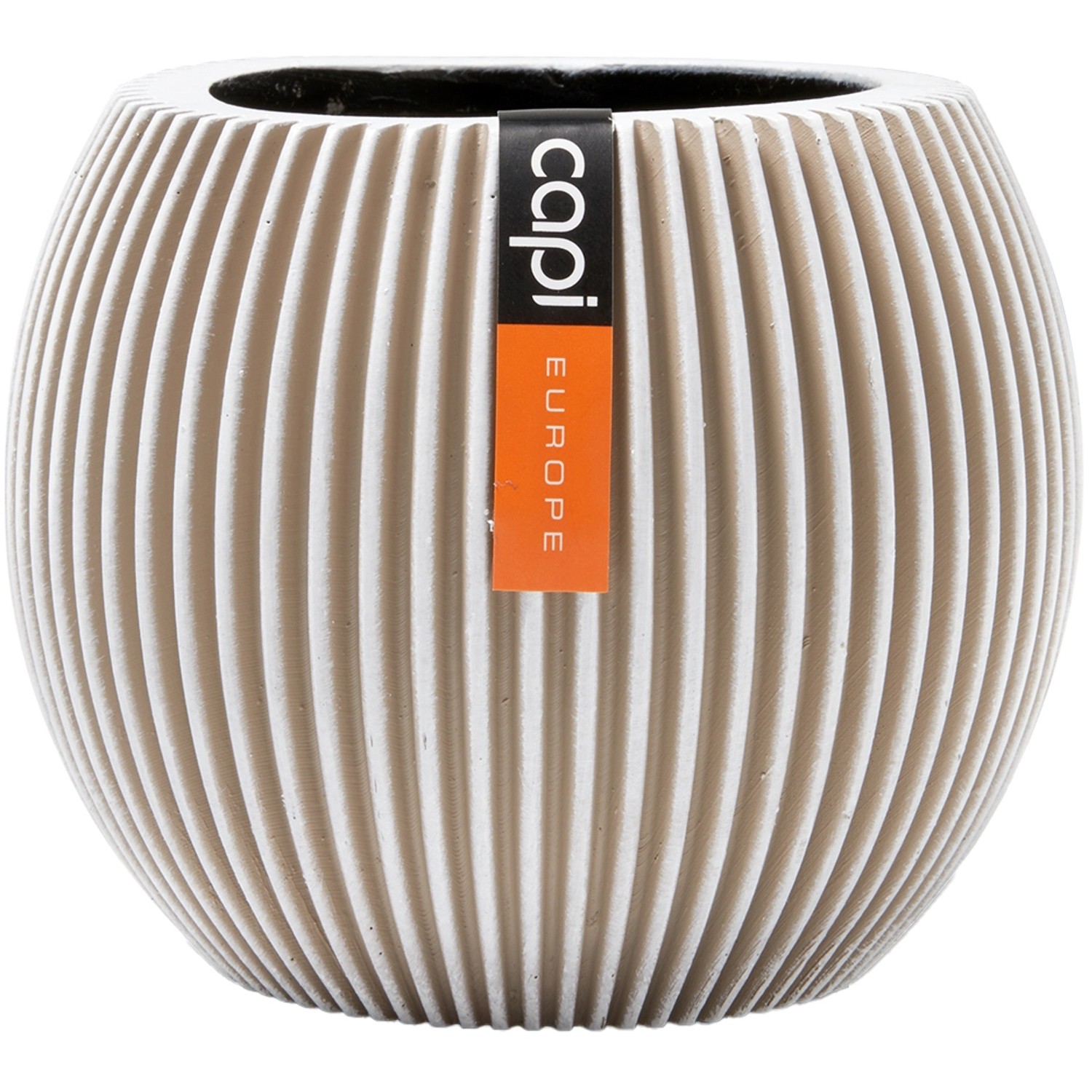 Capi Pflanztopf Groove Kugel Elfenbein 18 cm x 15 cm