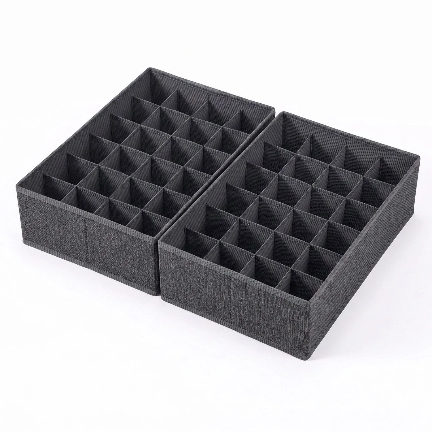 Sekey Aufbewahrungsbox Schubladen Organizer Box aus Vliesstoff Faltbare Stoffboxen 2er Set 39 x 26 x 11 cm für PAX 50 mit Einzelfächern für Socken