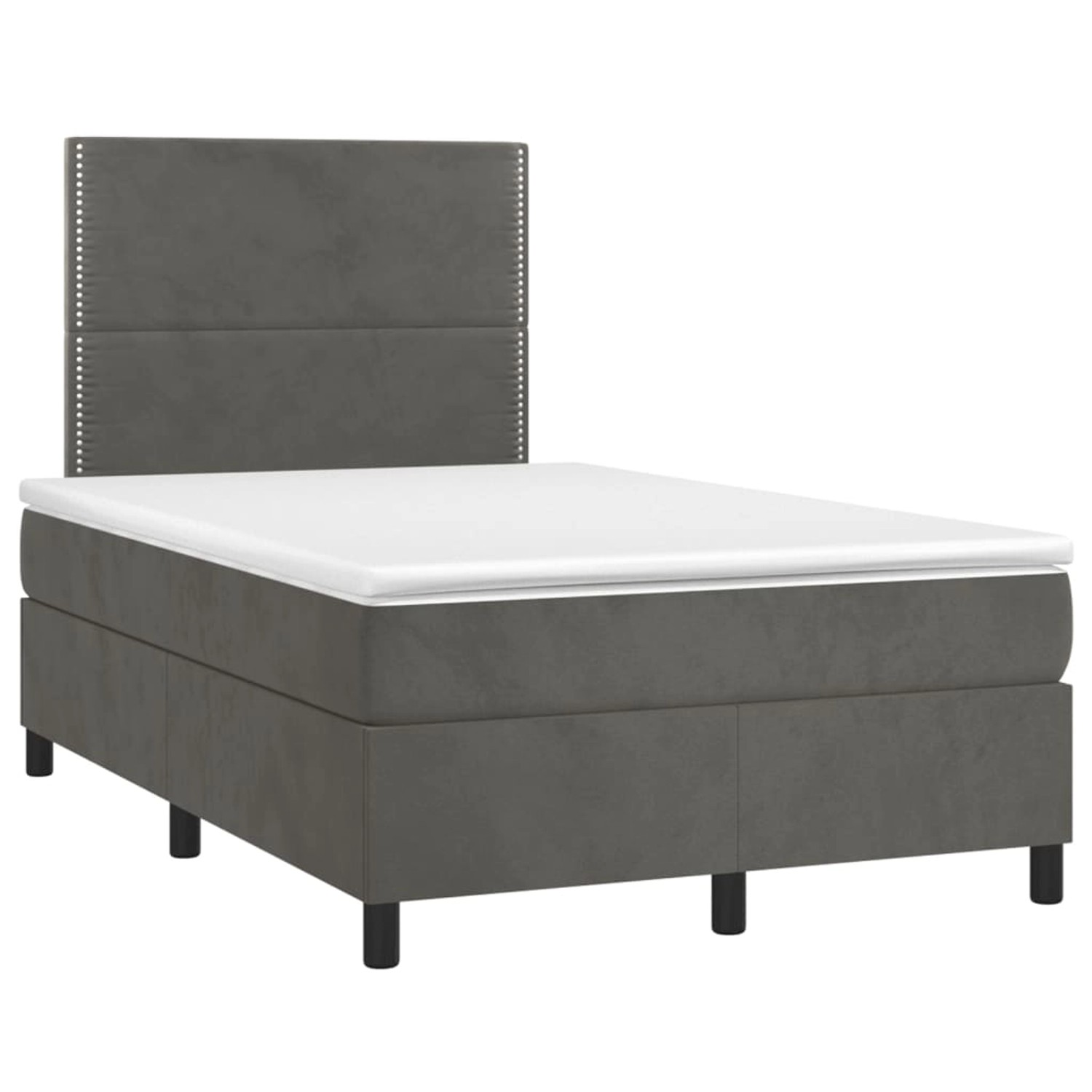 vidaXL Boxspringbett mit Matratze & LED Dunkelgrau 120x200 cm Samt 3136054 günstig online kaufen
