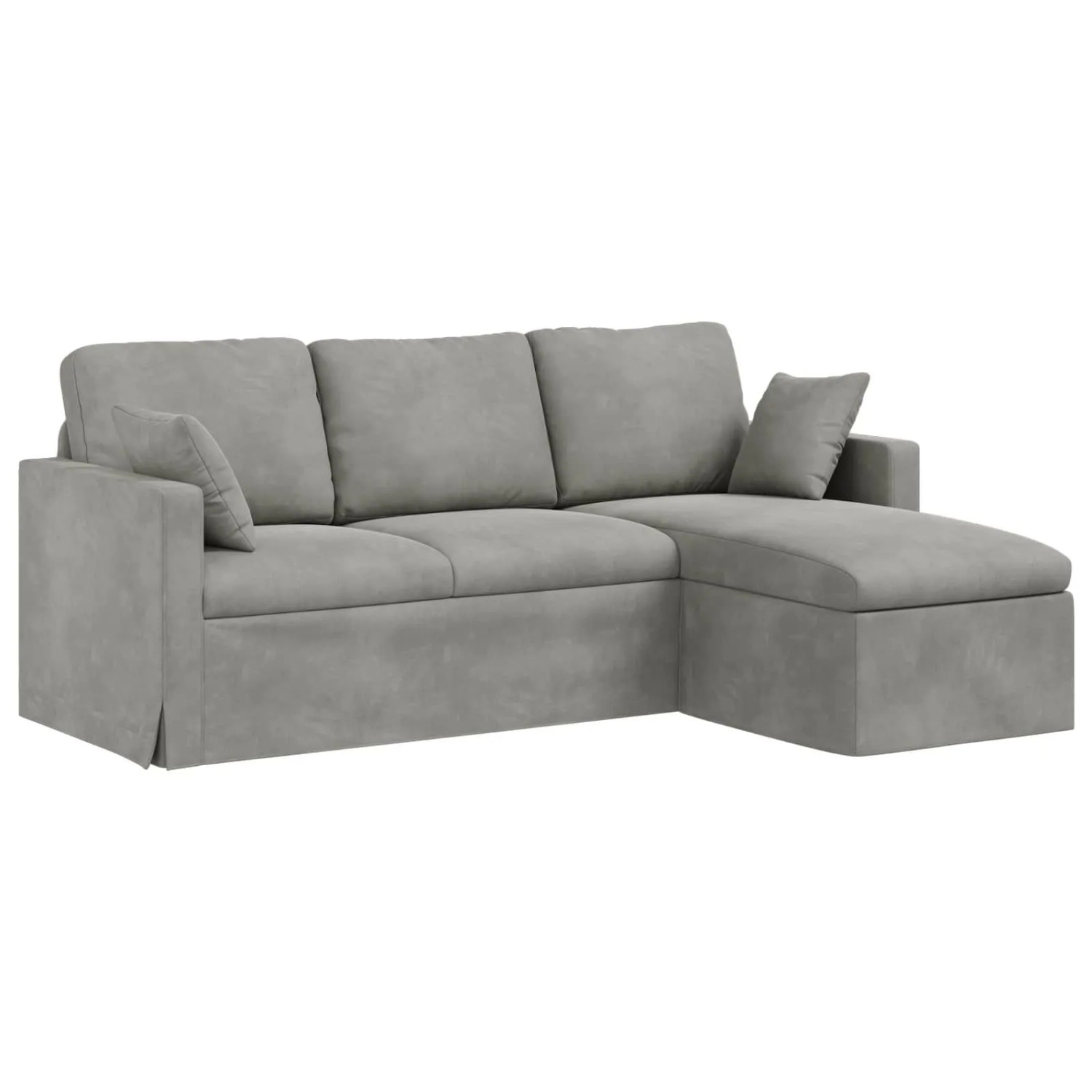 vidaXL Sofa Hellgrau 198 x 134 x 80 cm Samt 42024458