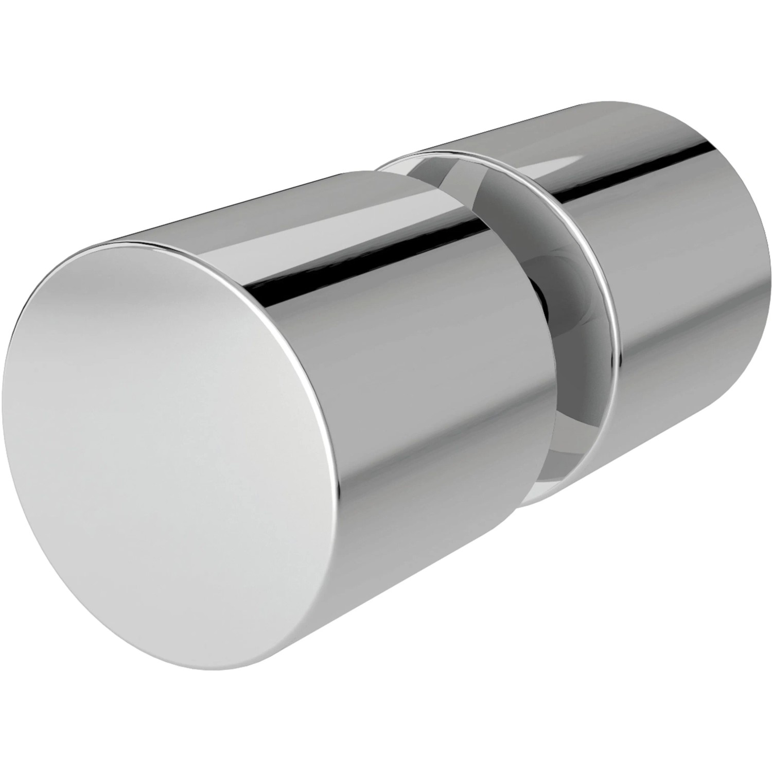 Detailaufnahme: Griff der Schulte MasterClass Schiebetür in Chromoptik.