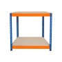 Monstershop S Rax Werkbank mit 2 Böden, 90x60x90cm, blau/orange. Werkbank für Werkstatt und Hobby.