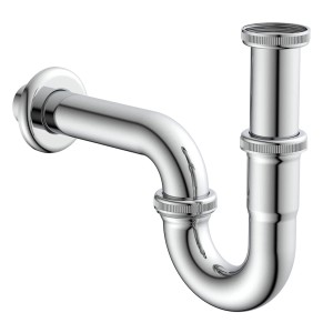 Verchromter Kirchhoff Röhrensiphon, 41,9 mm, für Spüle und Waschtisch.