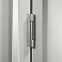 Detailaufnahme: Schwingtür-Kit für Globel Metallgerätehaus, silber-metallic, mit Scharnier.