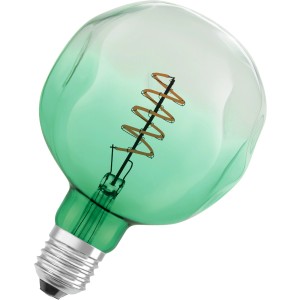 Osram LED-Leuchtmittel E27, 4,5W, extra warmweiß, grüne Glas-Optik, dimmbar.