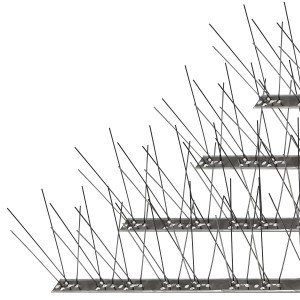 Niederberg Taubenabwehr mit Edelstahl Spikes, 300cm Länge für Bedachung und Dachrinnen.