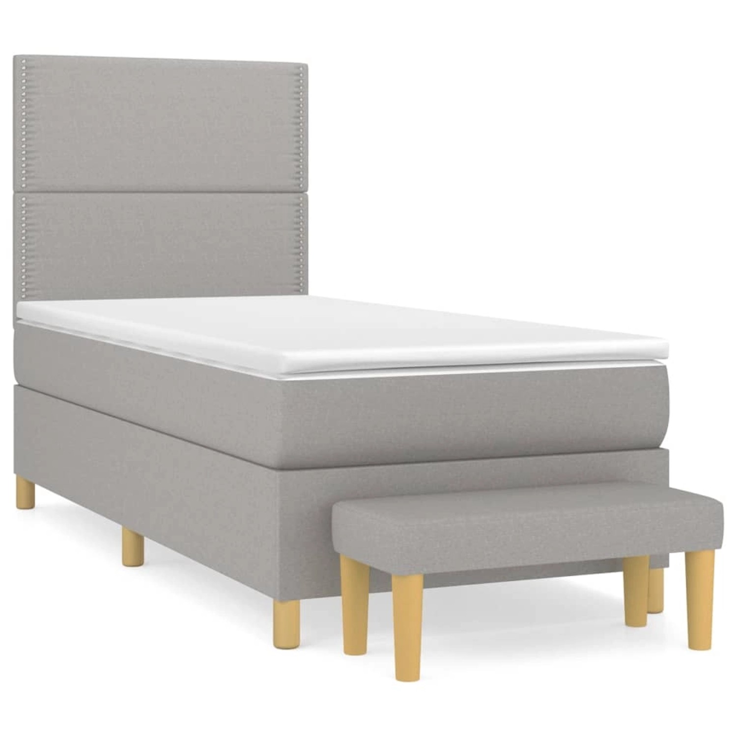 vidaXL Boxspringbett mit Matratze Hellgrau 100x200 cm Stoff1398402 günstig online kaufen