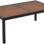 Merxx Gartentisch Paxos, Ausziehtisch mit Akazienholz-Tischplatte und schwarzem Aluminiumgestell.