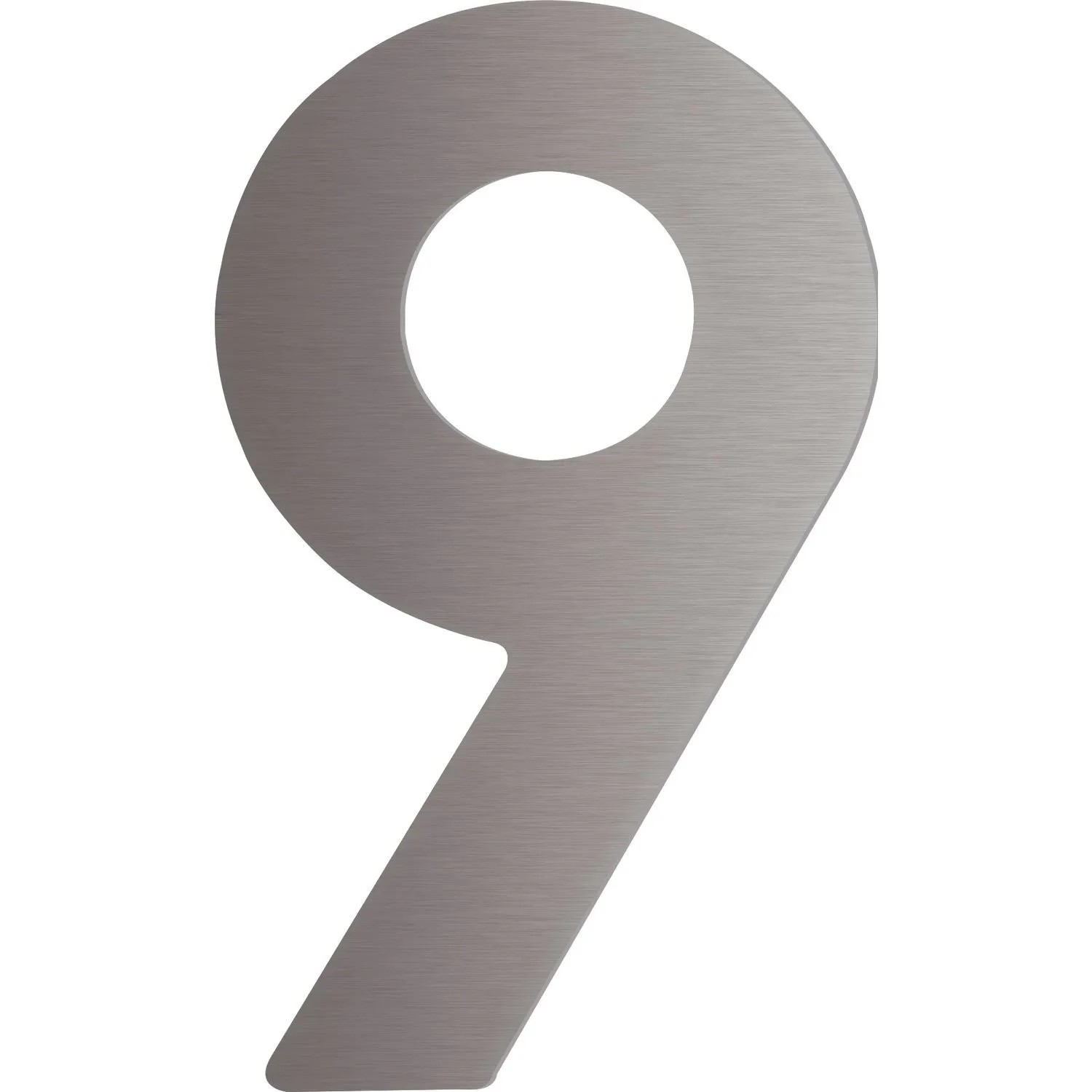 SCHÖSSWENDER Hausnummer 9 Höhe 120 mm mit 2 Gewindenocken M5 Edelstahl