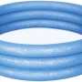 Blaues Bestway Planschbecken Classic, 122 cm, mit drei Luftringen für Kinder ab 2 Jahren.