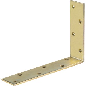 Gelb verzinkter Balkenwinkel 240x160x50 mm für leichte Holzkonstruktionen.