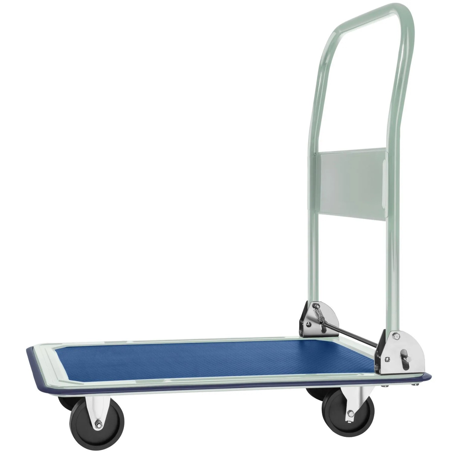 Tectake Plattformwagen  Klappbarer Handgriff 2 Block  und 2 Drehrollen  73 x 47 x 83 cm Weiß