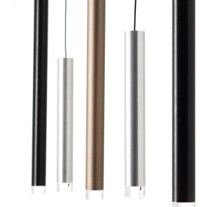 Moderne LED-Pendelleuchte Cembalo 5er in Braun, Silber und Schwarz. Ideal als Hängelampe für Wohn- und Esszimmer.