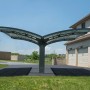 Palram Canopia Doppelcarport Arizone Double Wave mit gebogenem Dach und Aluminiumrahmen.