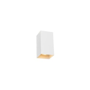 Weiße, moderne Wandleuchte Sabbir von QAZQA für Innenräume. Quadratisches Design, ideal als Wohnzimmer- oder Flurbeleuchtung.