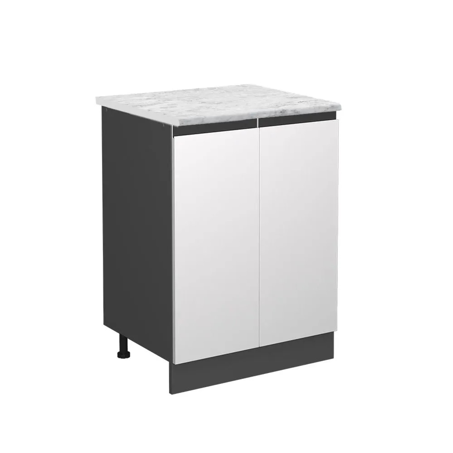 Vicco Küchenunterschrank R-Line Küchenkommode Weiß Anthrazit J-Shape AP Marmor