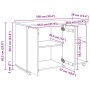 vidaXL Rollschrank Mit Rad Weiß 100 x 39 x 65,5 cm Massivholz Kiefer 42028385_10