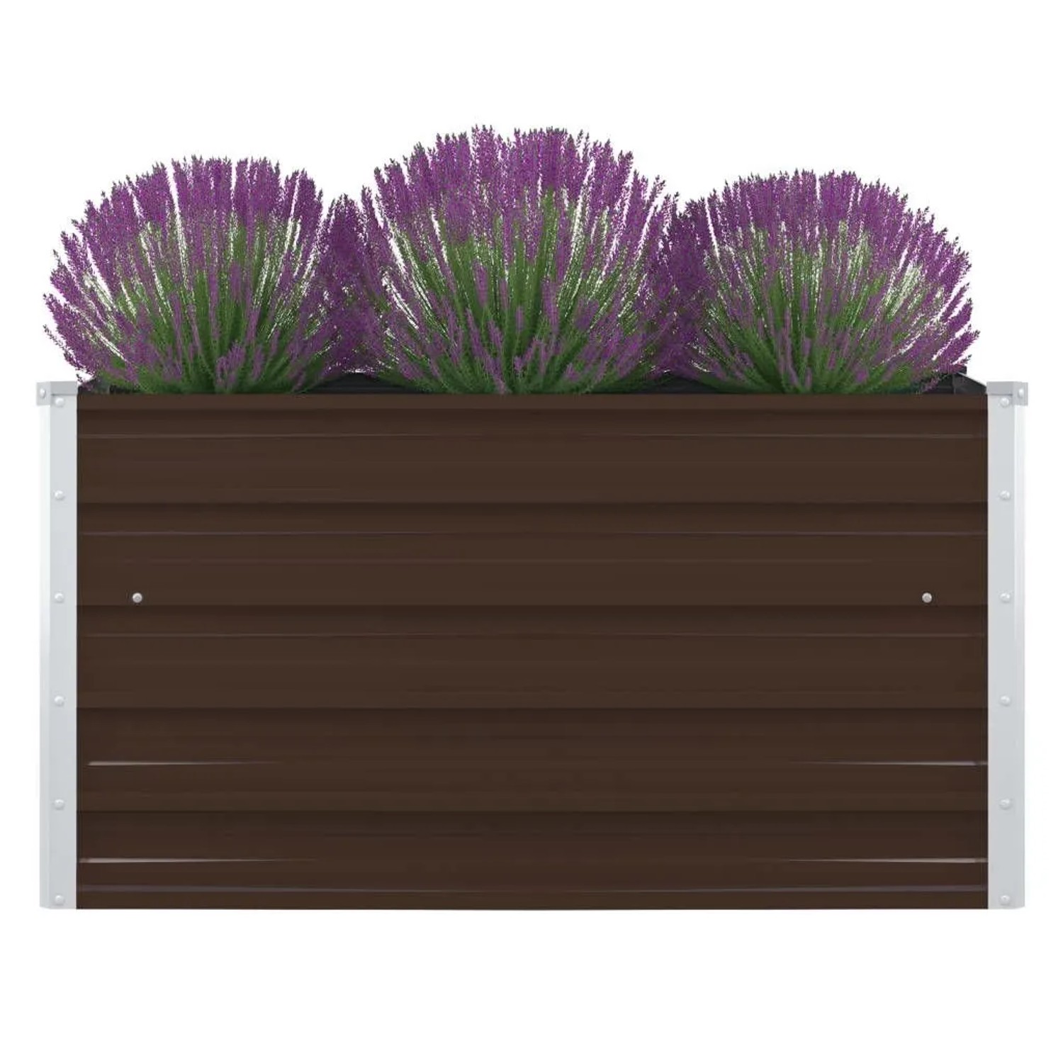 DELUKE Hochbeet Für Garten EMIL Quadrat Braun 100x100x45cm Verzinkter Stahl Hochbeet Metall Gartenbeet Kräuterbeet Blume...