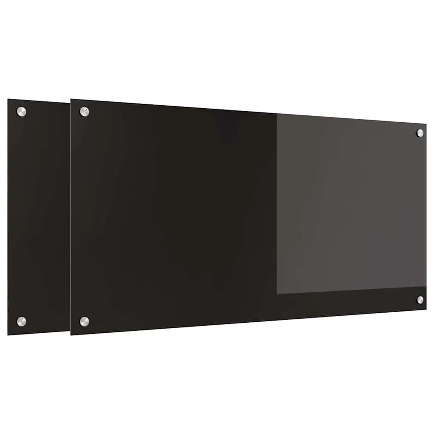 vidaXL Küchenrückwand 2 pcs Schwarz 100 x 50 cm Gehärtetes Glas 3415552