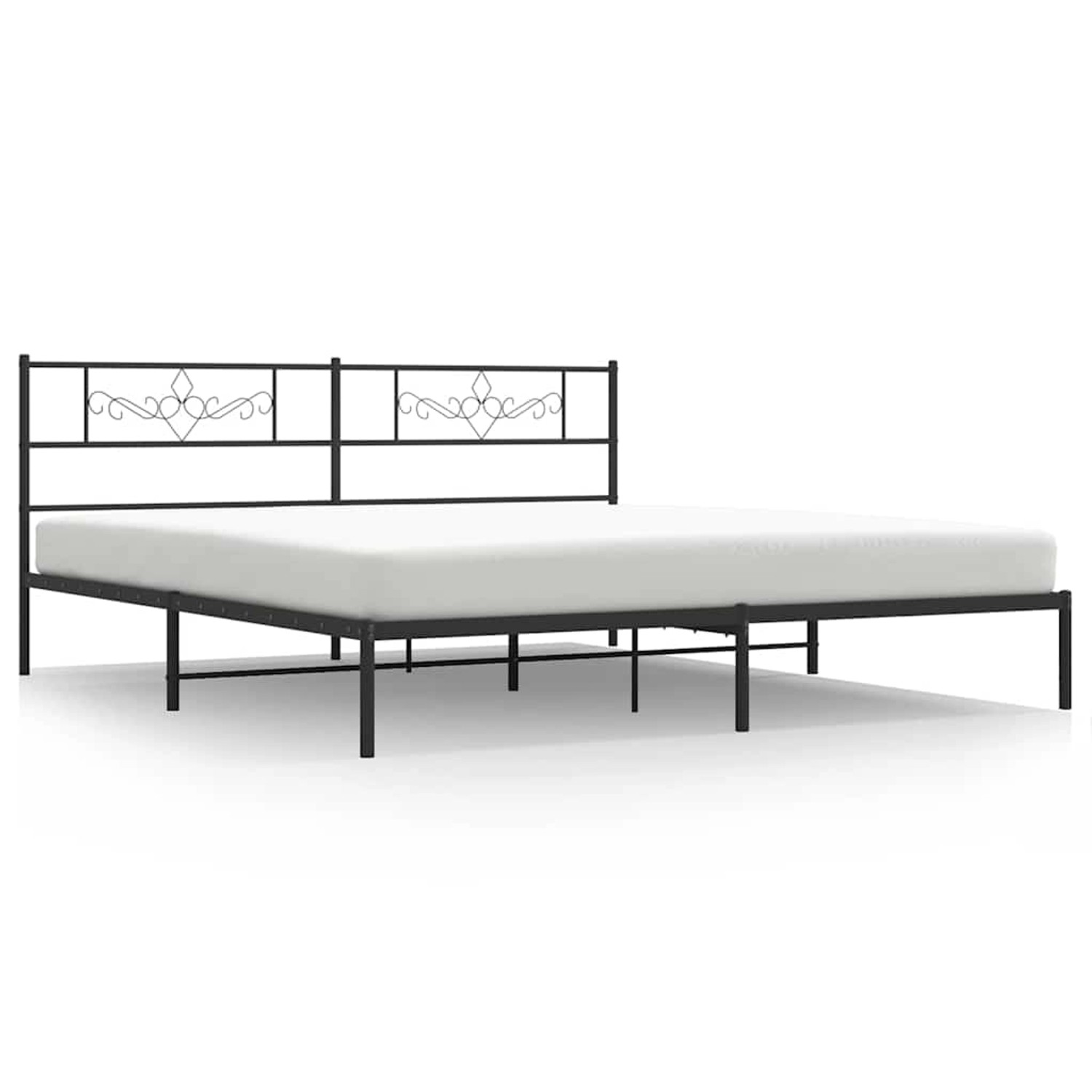 vidaXL Bettgestell mit Kopfteil Metall Schwarz 193x203 cm 355273 günstig online kaufen