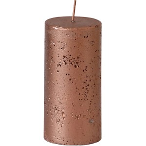 Stumpenkerze Glanz-Nordic in Kupfer, Ø 58x120mm, für gemütliche Stunden.
