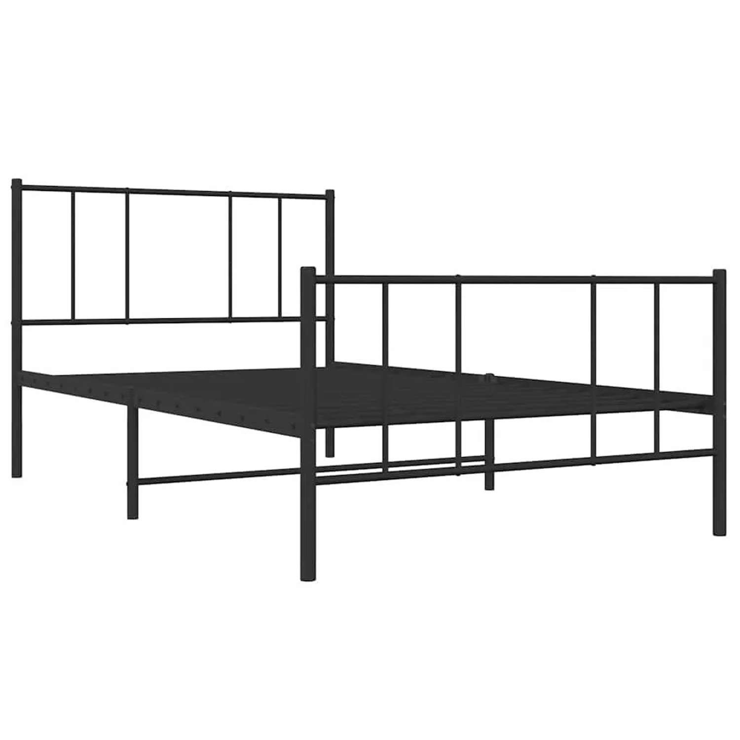 vidaXL Bettgestell mit Kopf- und Fußteil Metall Schwarz 100x190 cm 352492 günstig online kaufen