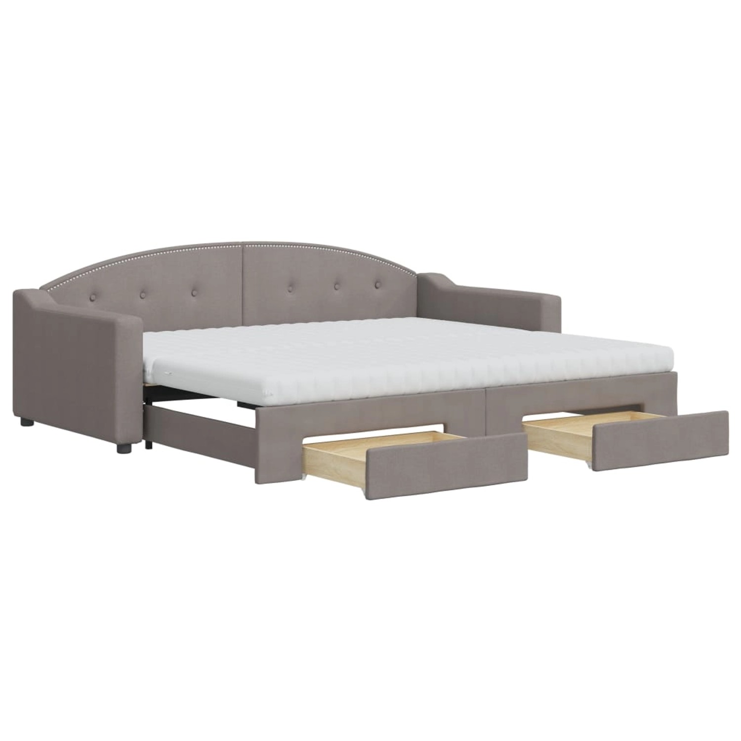 vidaXL Tagesbett Ausziehbar mit Schubladen Taupe 90x200 cm Stoff1883343 günstig online kaufen