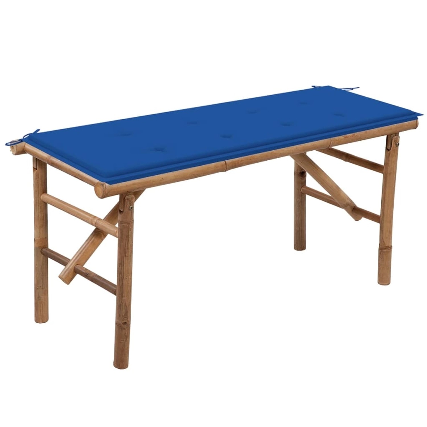 furnicato Klappbare Gartenbank mit Auflage 118 cm Bambus