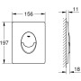Grohe Start WC-Drückerplatte, matt schwarz, Maße 156x197mm, Schemazeichnung.