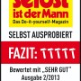 Siegel "selbst ist der Mann" für Gardena Schneewanne: Sehr gut getestet.