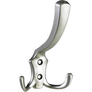 Hettich Garderobenhaken, vernickelt matt, 125x77x75mm, ideal für Hüte und Mäntel.