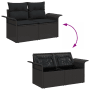 vidaXL Garten-Sofa-Set, 8-teilig, schwarz, Poly Rattan. Flexibel als Lounge oder mit Stauraum nutzbar.