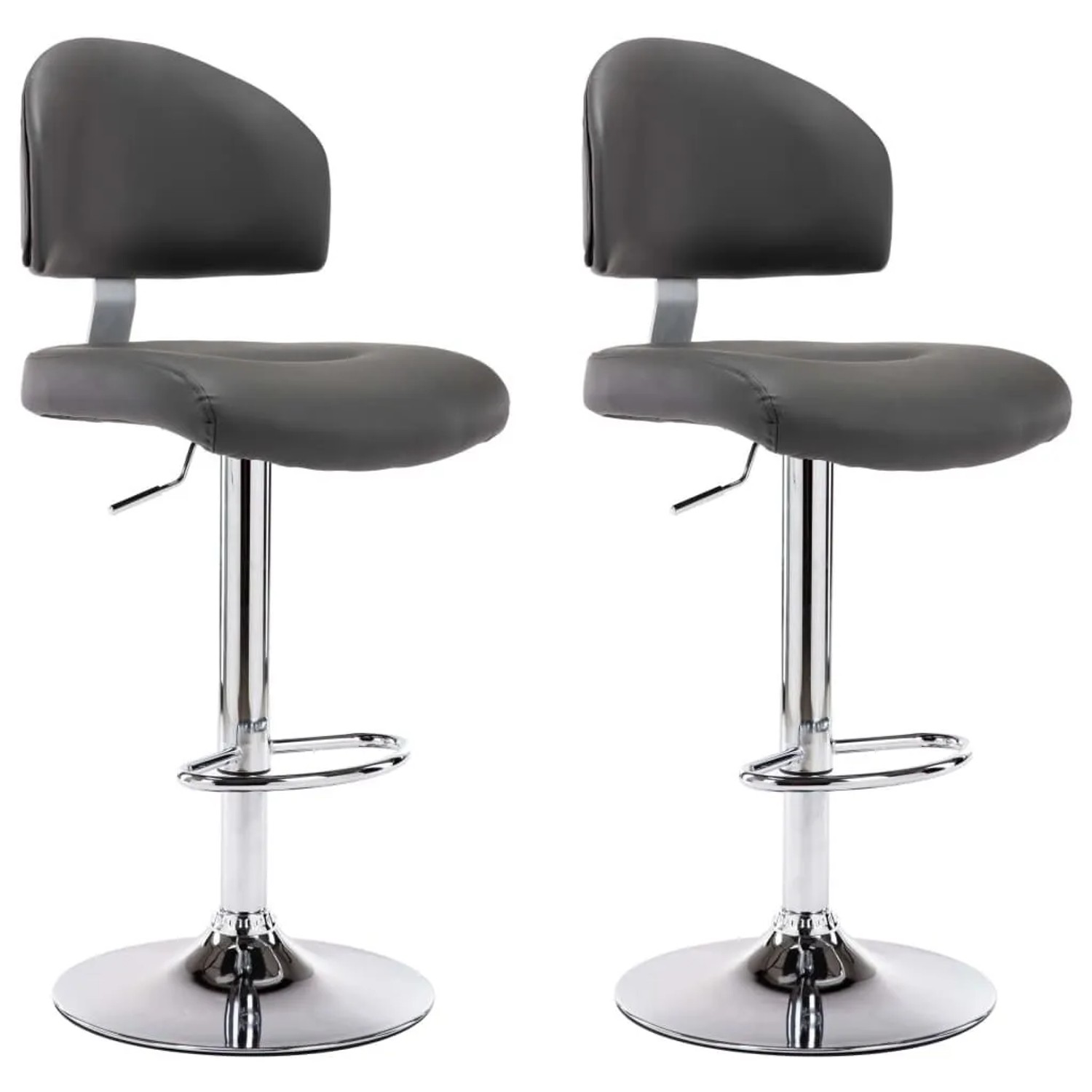 vidaXL Barhocker 2 Stk Grau Kunstleder 249659