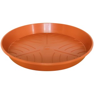 Terracottafarbener Geli Untersetzer Standard, Ø 34 cm, für Pflanzen.