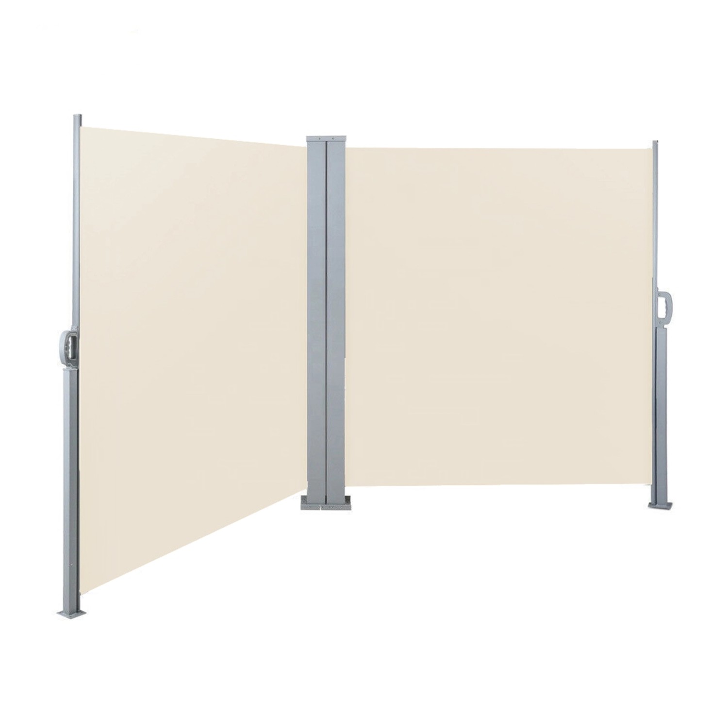 Svita Doppelseitenmarkise Ausziehbar Freistehend Sichtschutz 600x160 cm Beige