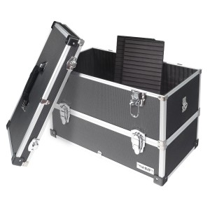 HMF 14660-02 Alu Werkzeugkoffer 2 Etagen Leer Verstellbare Facheinteilung