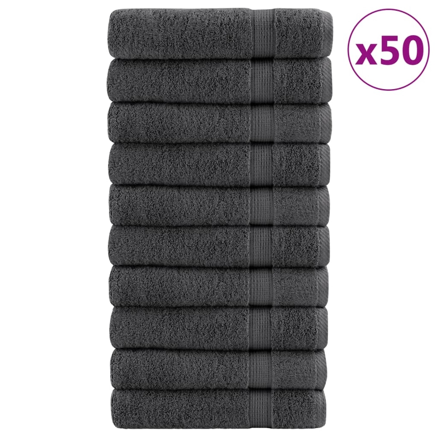 vidaXL Premium-Handtücher 50 Stk Anthrazit 50x100cm 600 g/m2 Baumwolle günstig online kaufen