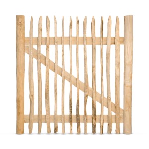 Stiltreu Staketenzaun-Tor aus Edelkastanie, 120x120 cm, für Zäune & Sichtschutz