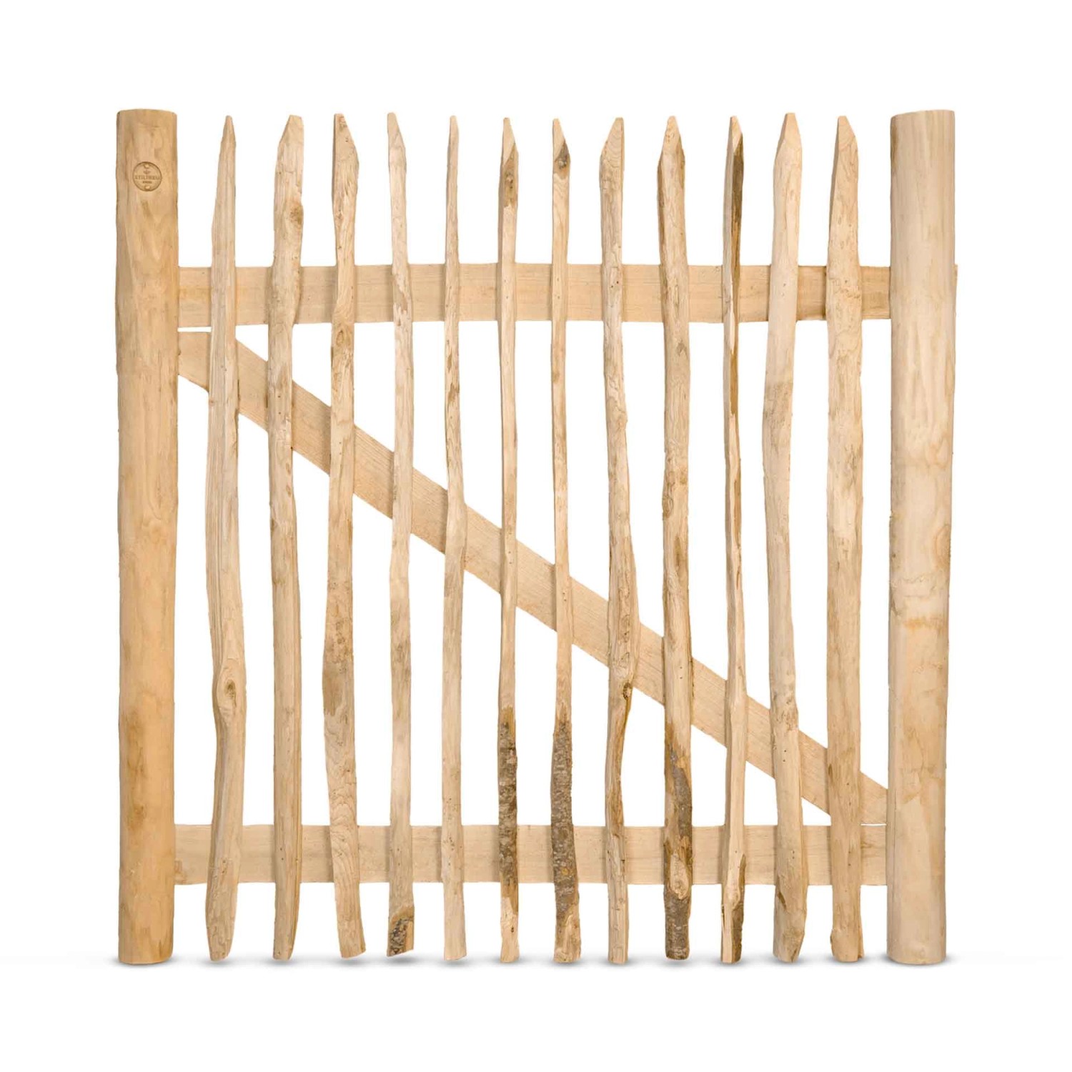 Stiltreu Genageltes Staketenzaun-Tor Edelkastanie Breite 120 cm Höhe 120 cm günstig online kaufen